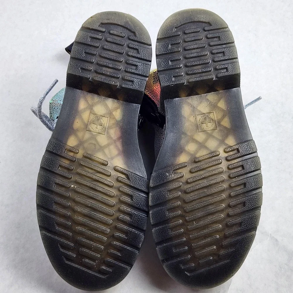 Dr. Martens 1460 Pascal J Iridescent Boots Size 3 UK 4M/5L EU 36 Rainbow Silver